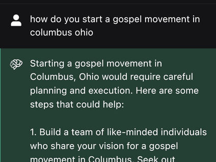 AI: How to Start a Gospel Movement in Columbus, OH