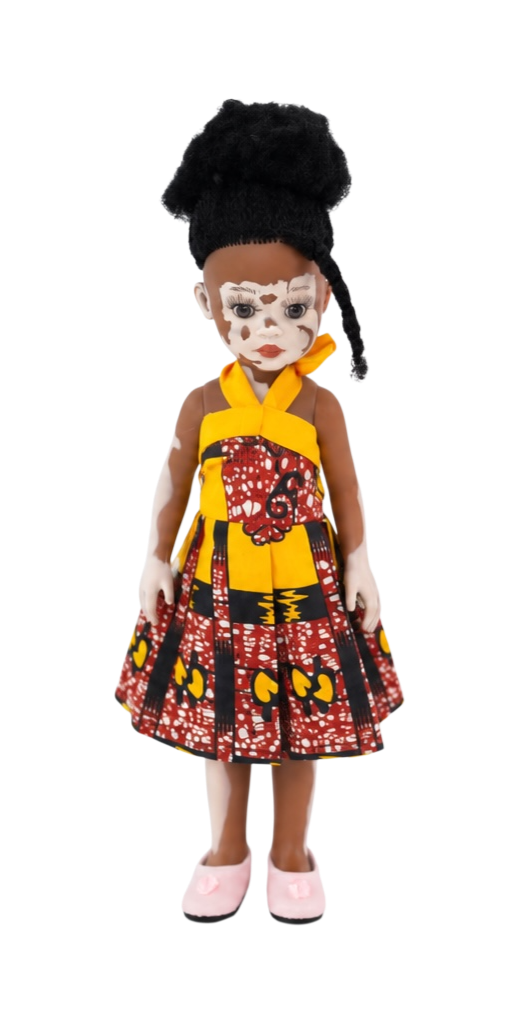 Thumbnail: Ama - Cocoa Butter Scented Afro Hair Vitiligo Doll