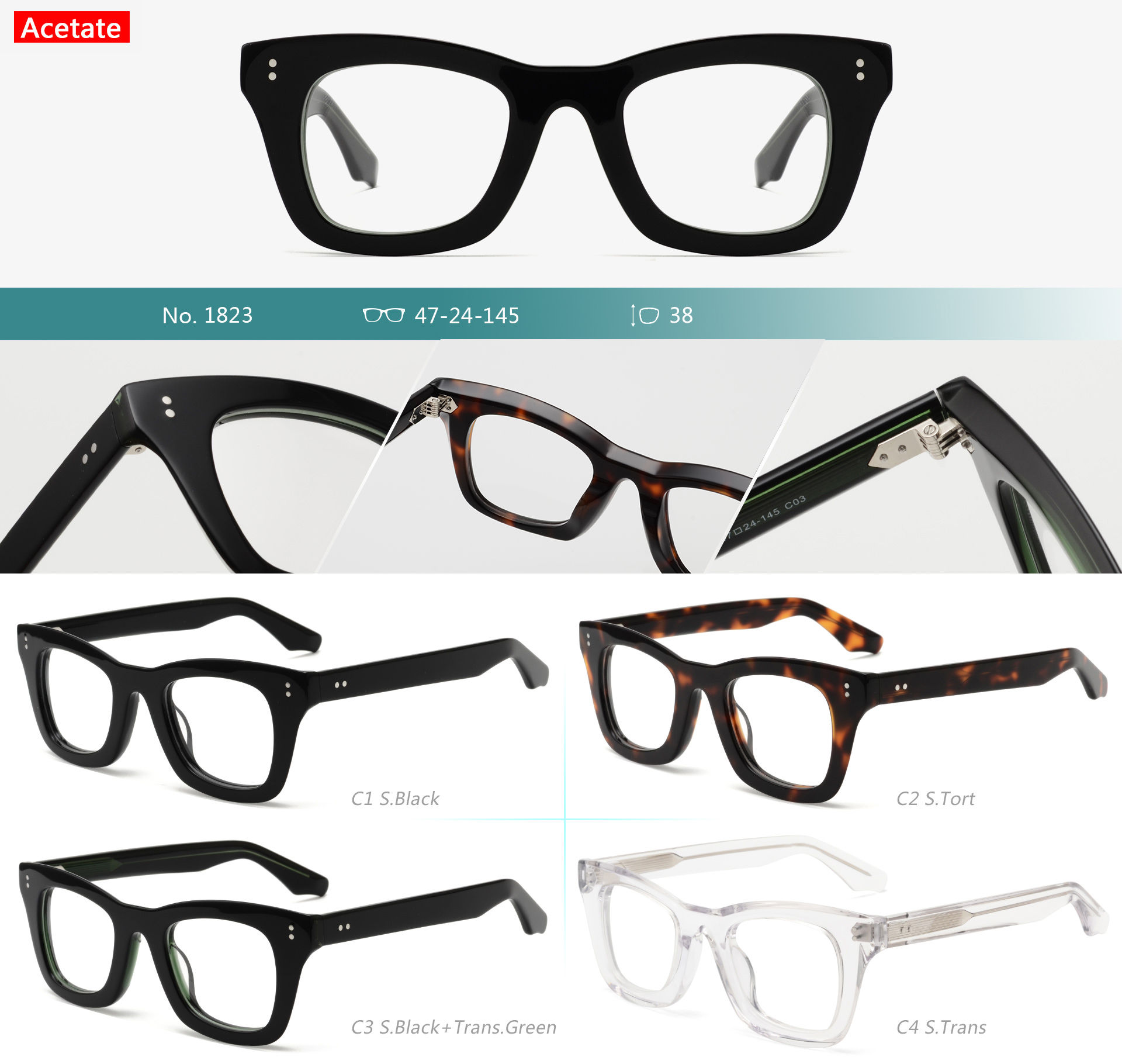 Acetate Frame : Model No. 1823