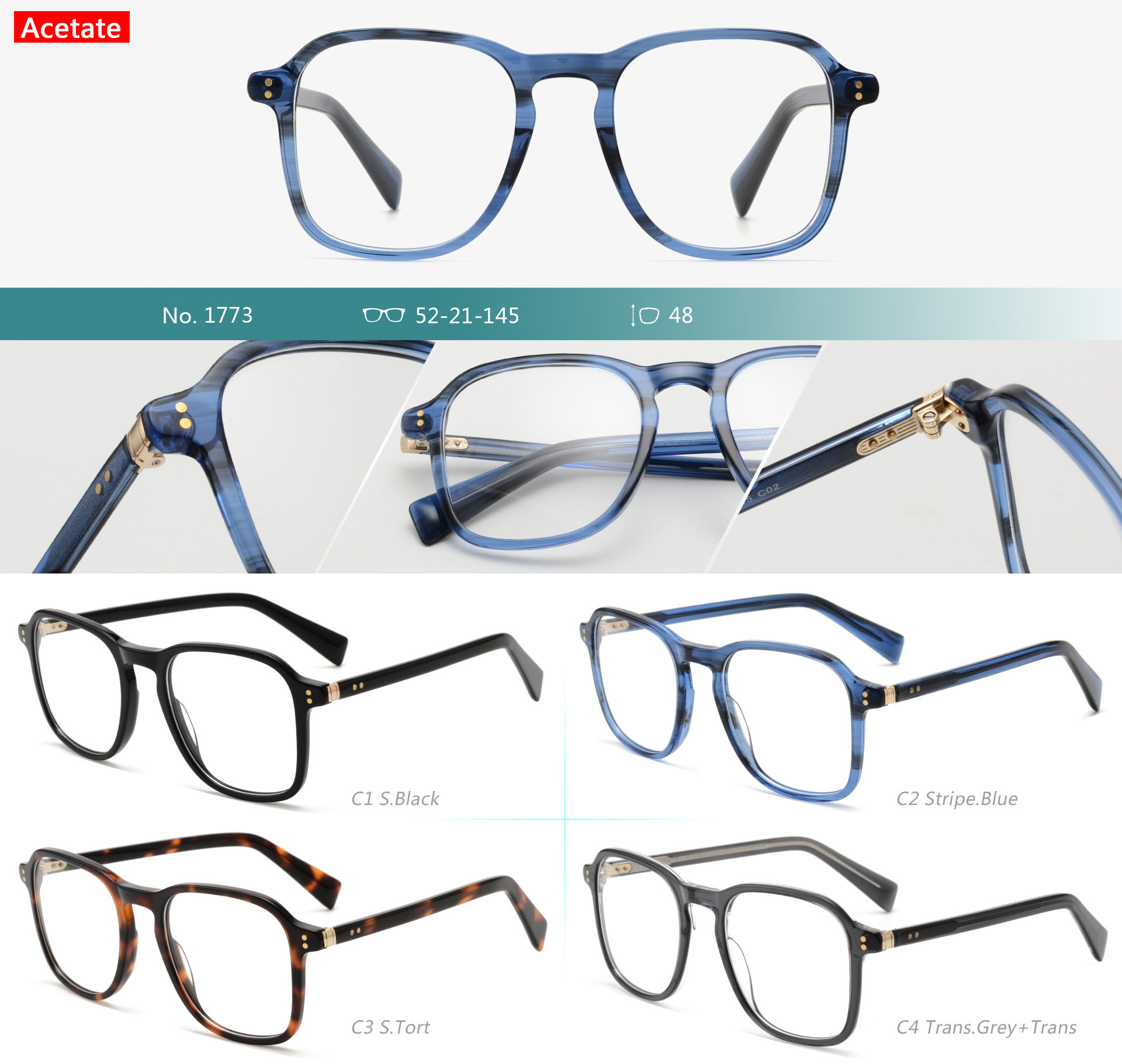 Acetate Frame : Model No. 1773