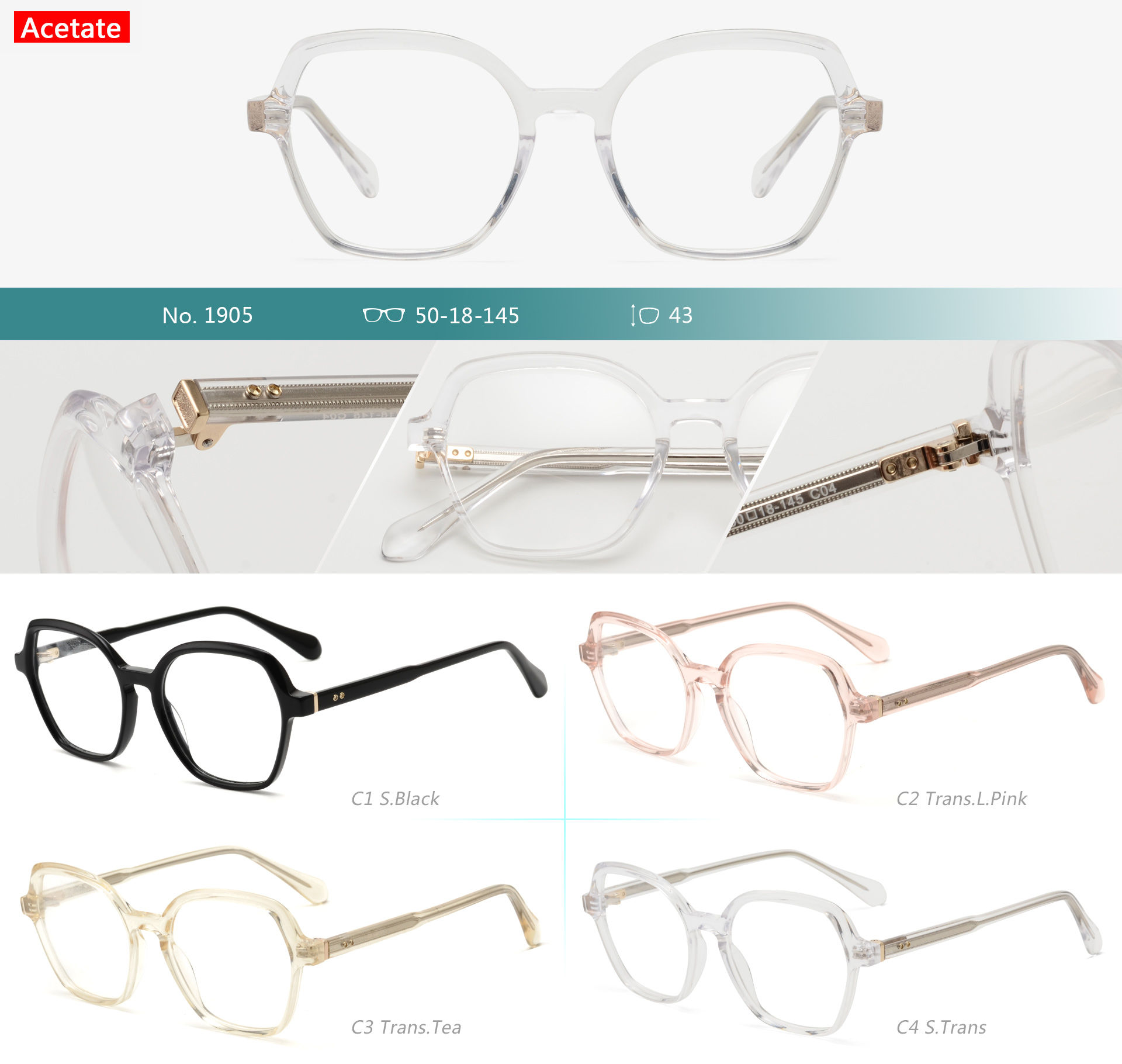 Acetate Frame : Model No. 1905