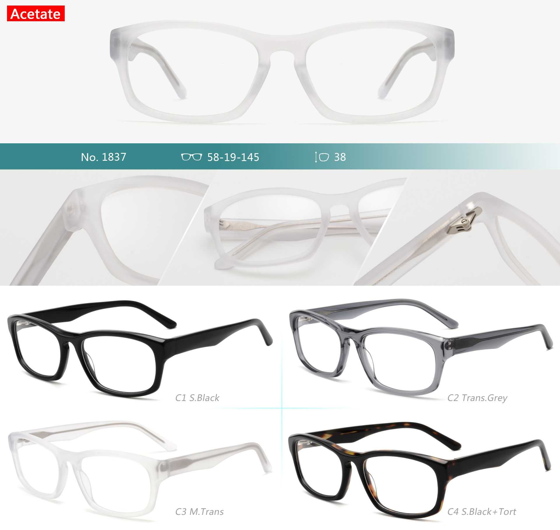 Acetate Frame : Model No. 1837