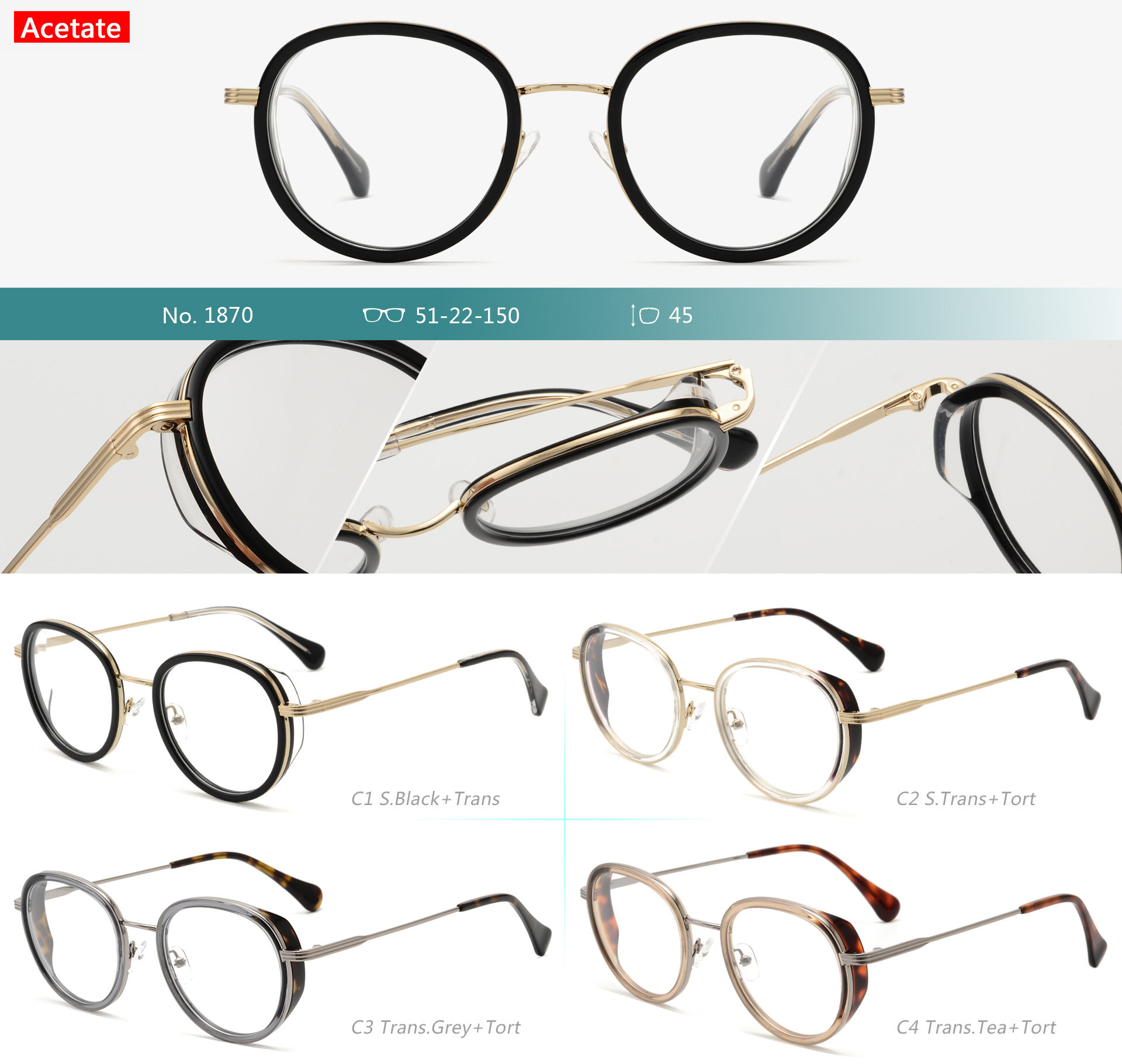 Acetate Frame : Model No. 1870