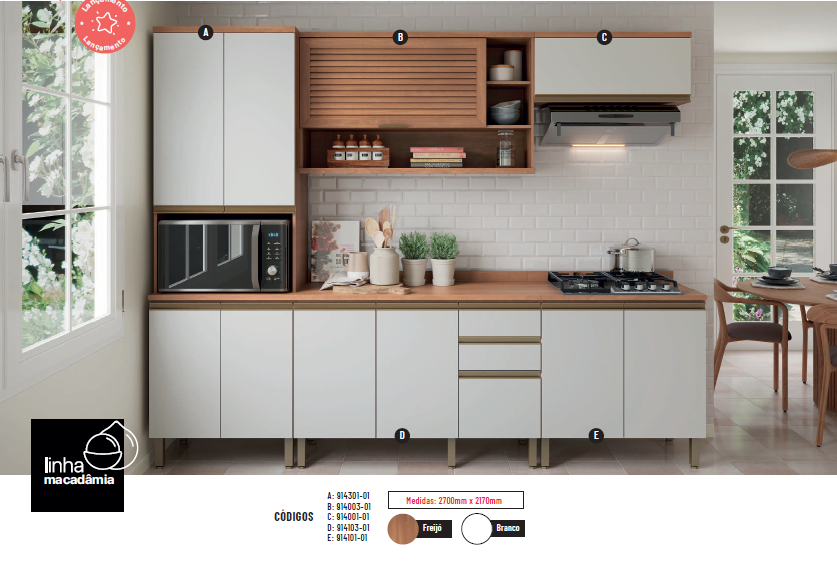 COZINHA TELASUL MACADAMIA FREIJO/BRANCO | Ponto das Antenas