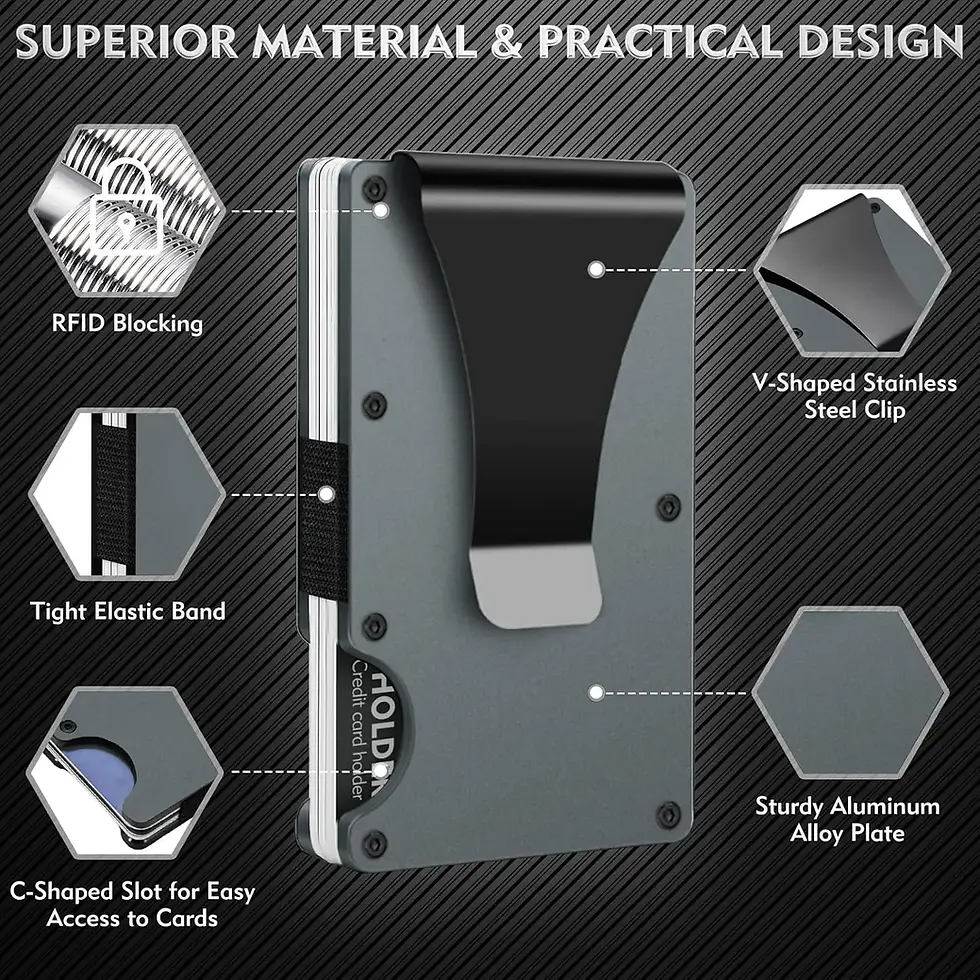 Thumbnail: Mens Minimalist Wallet Aluminum Alloy RFID Blocking