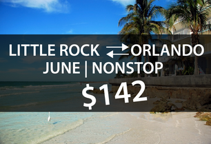 LITTLE ROCK TO ORLANDO $142 DIRECT IN JUNE