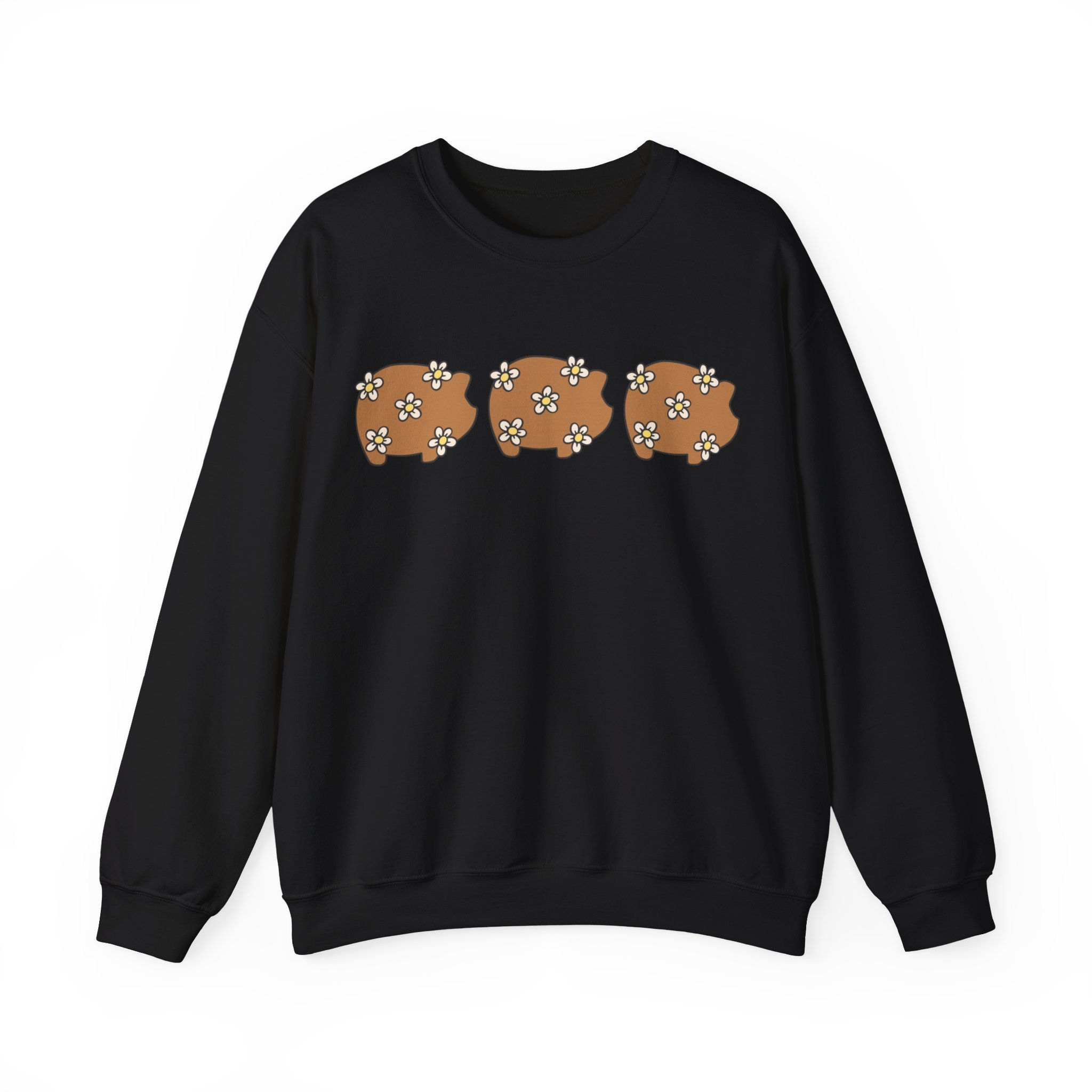 Puerquito con flores Crewneck Sweatshirt