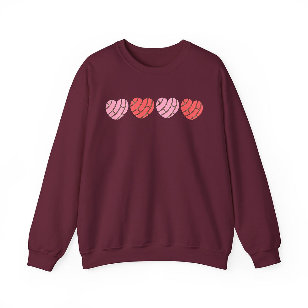 Thumbnail: Concha Pink Hearts Crewneck Sweatshirt