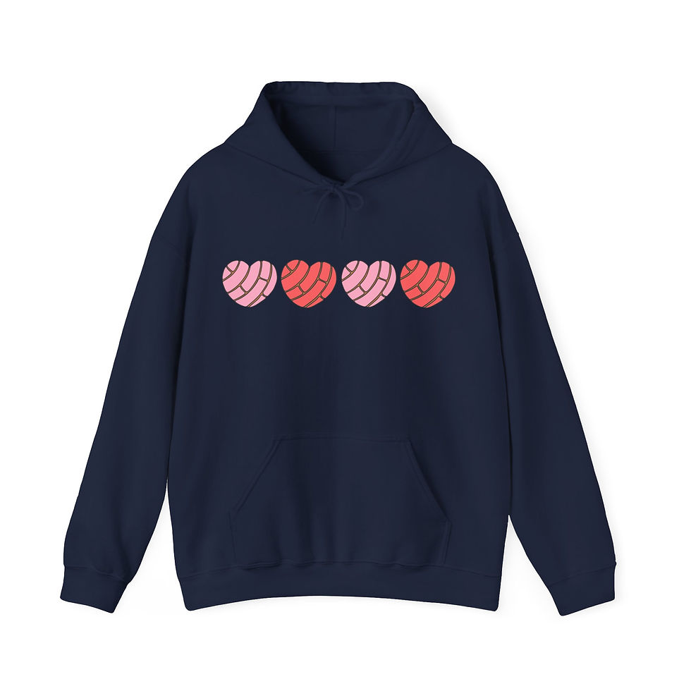 Thumbnail: Concha Pink Hearts Hooded Sweatshirt