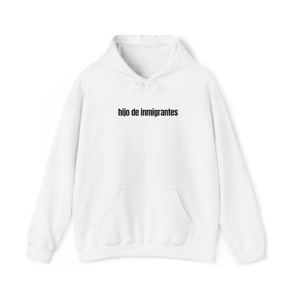 Thumbnail: "hijo de inmigrantes" Embroidered Minimalist Pullover Hoodie
