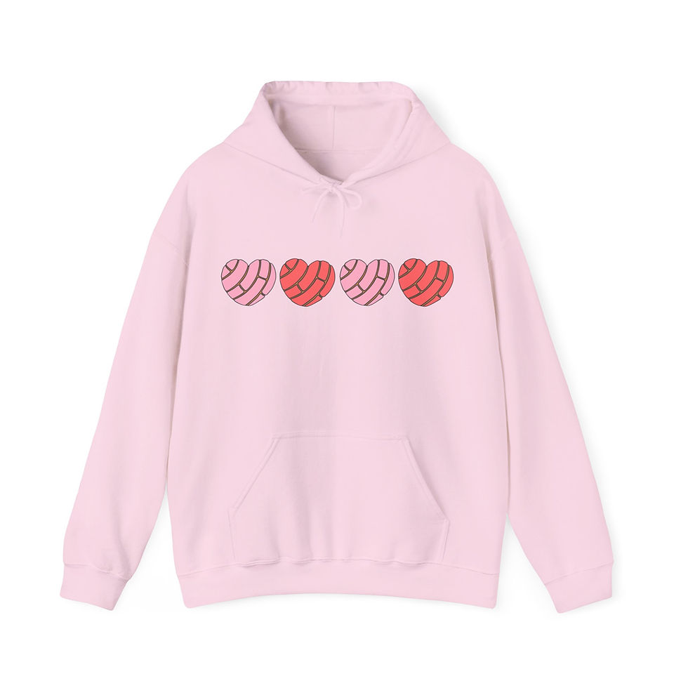 Thumbnail: Concha Pink Hearts Hooded Sweatshirt