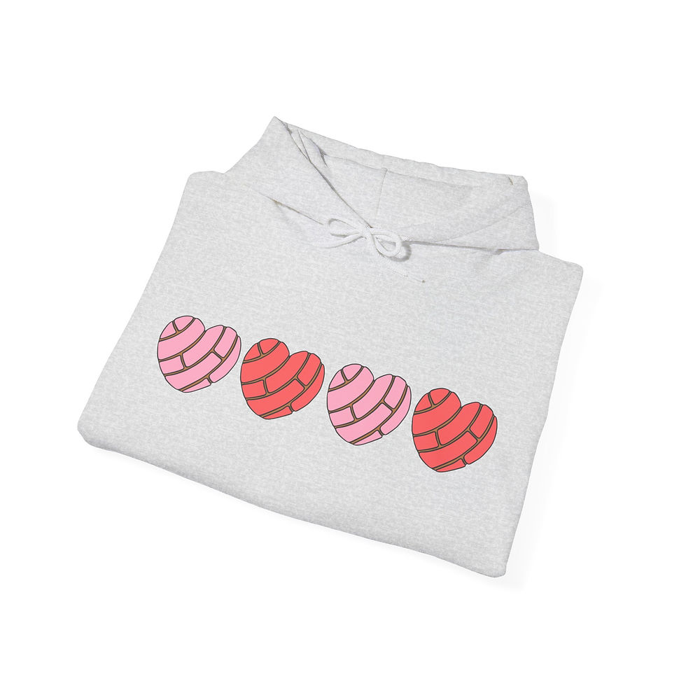 Thumbnail: Concha Pink Hearts Hooded Sweatshirt
