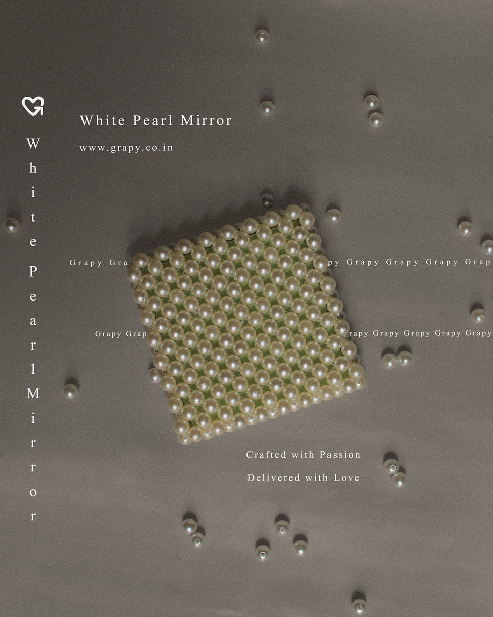 Thumbnail: White Pearl Mirror - A pearl mirror made in India by Grapy