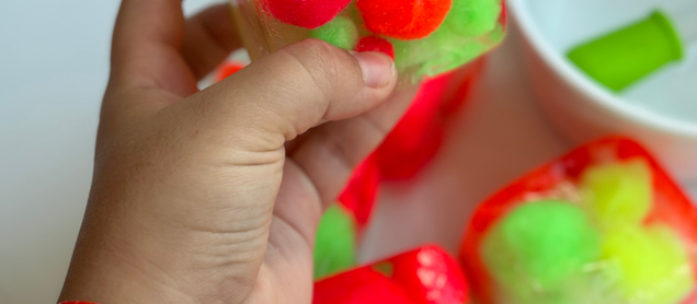 Cool + Colorful Fun: Frozen Neon Pom-Pom Sensory Play for Kids