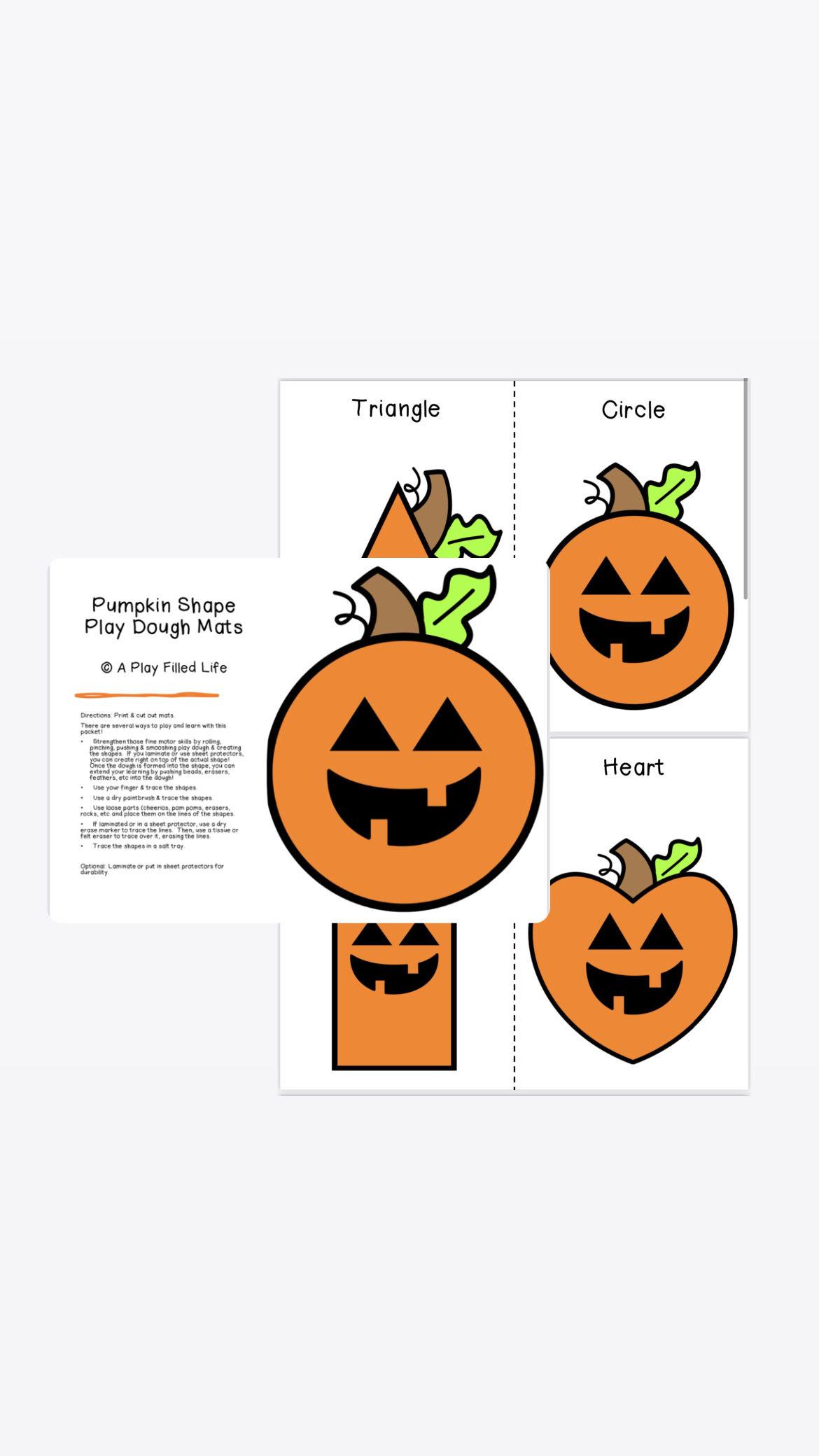 Pumpkin Shape Play Dough Mats
