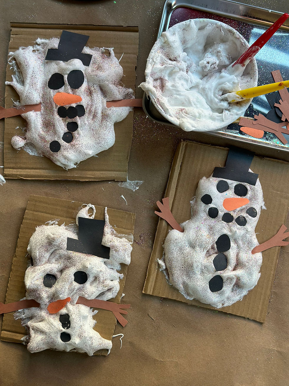 Puffy Snowman Paint Activity Card