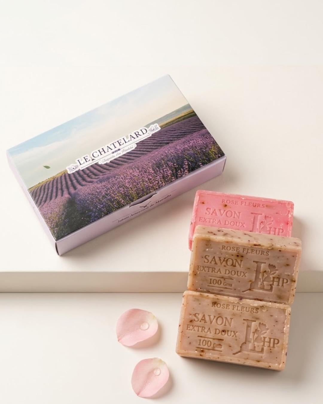 Kit 3 Jabones: Pétalos de Rosa