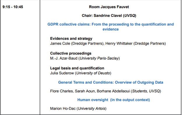 extrait du programme de la conférence