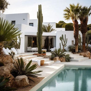 Cette image est une photographie d’un jardin méditerranéen.