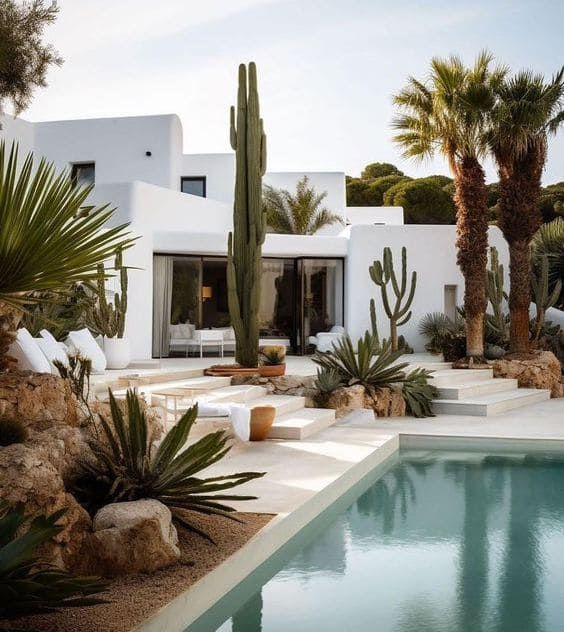 Cette image est une photographie d’un jardin méditerranéen.