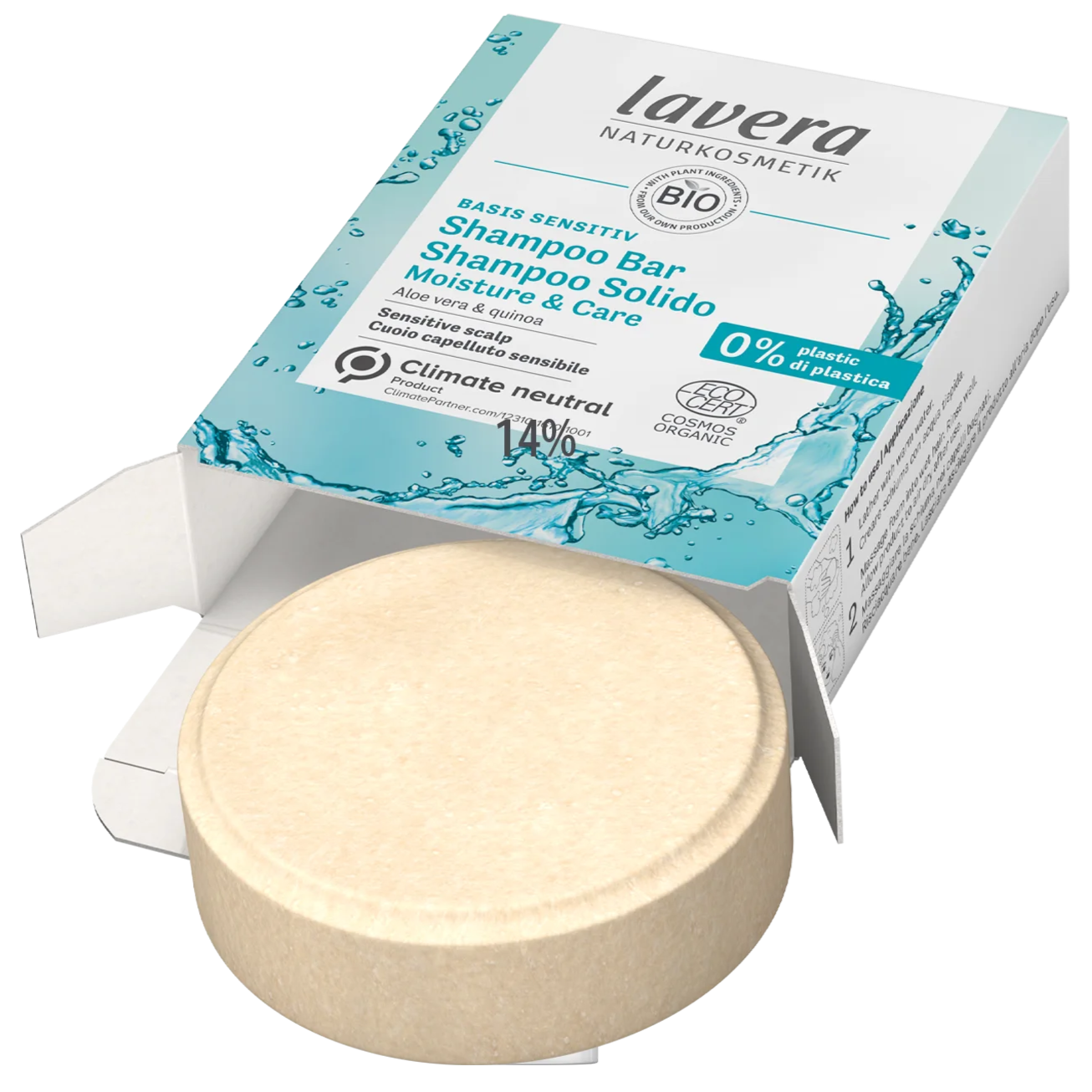 Натуральний твердий шампунь Lavera Basis Sensitive Solid Care Shampoo