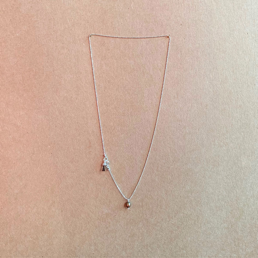 Girocollo argento con perla d'acqua dolce bronzo