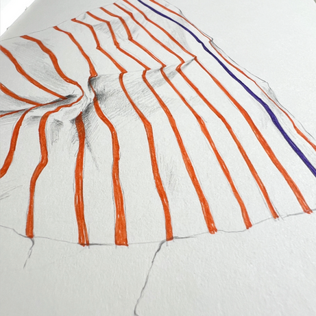 illustration plis, tissu, illustratrice genève, candice delaune 