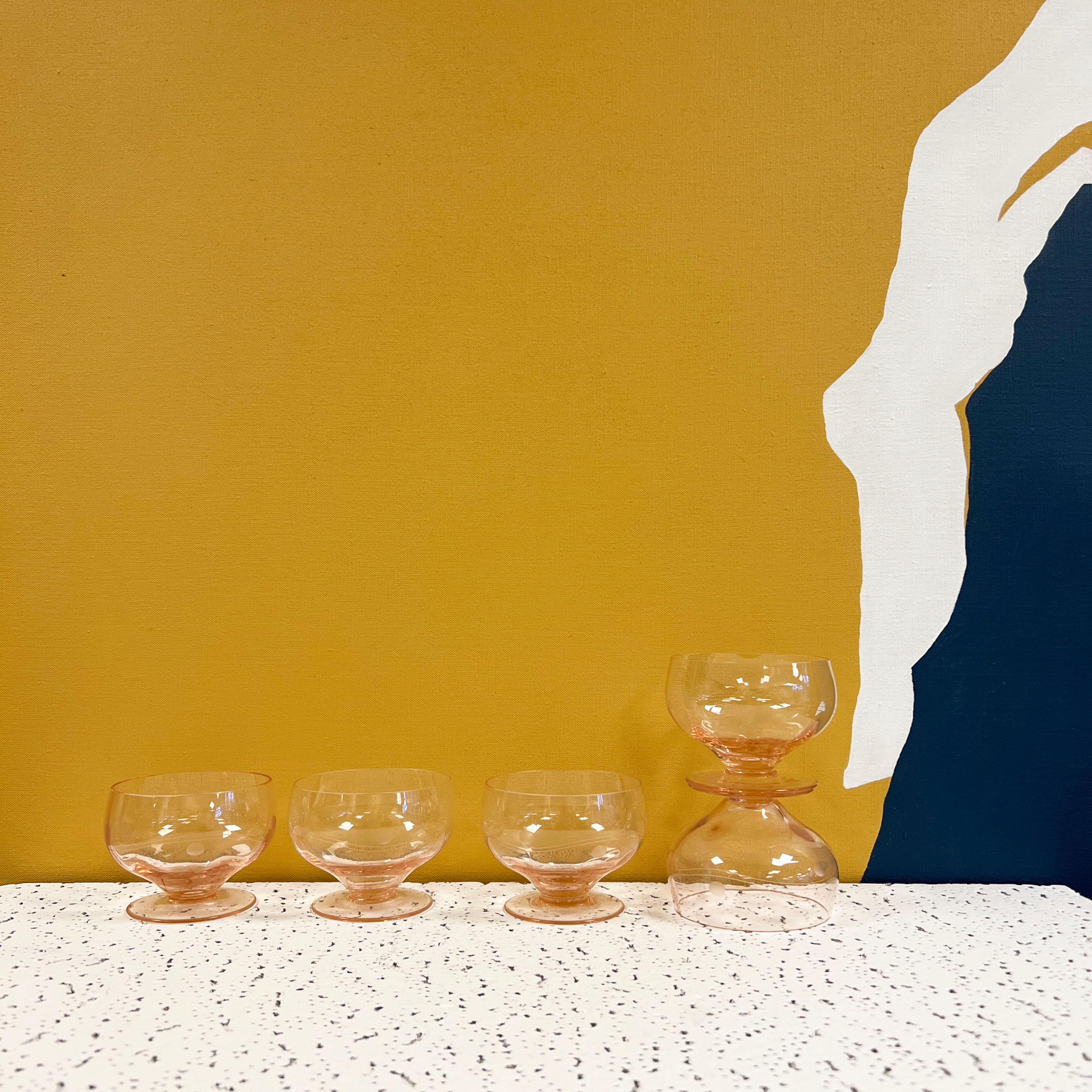 Verres à champagne années 1940