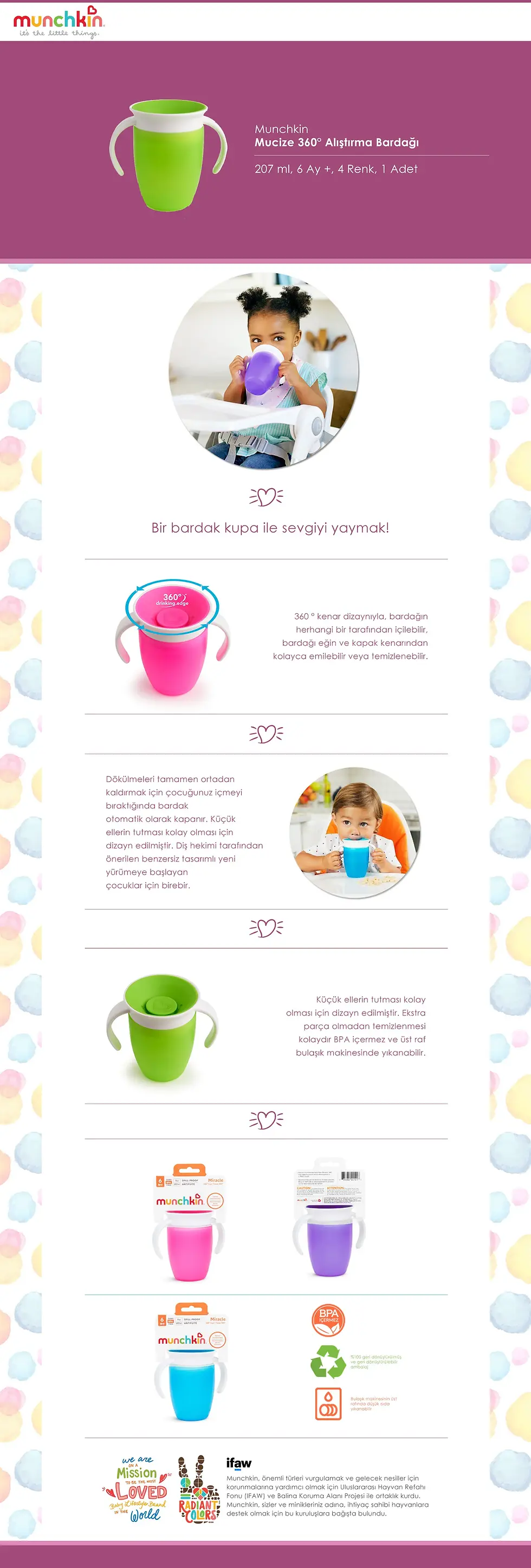 Thumbnail: Munchkin Mucize 360° Alıştırma Bardağı, 6AY+ 207ML, Yeşil