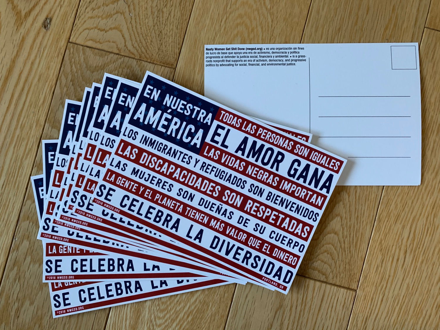 En Nuestra America Postcards (Red, White & Blue)
