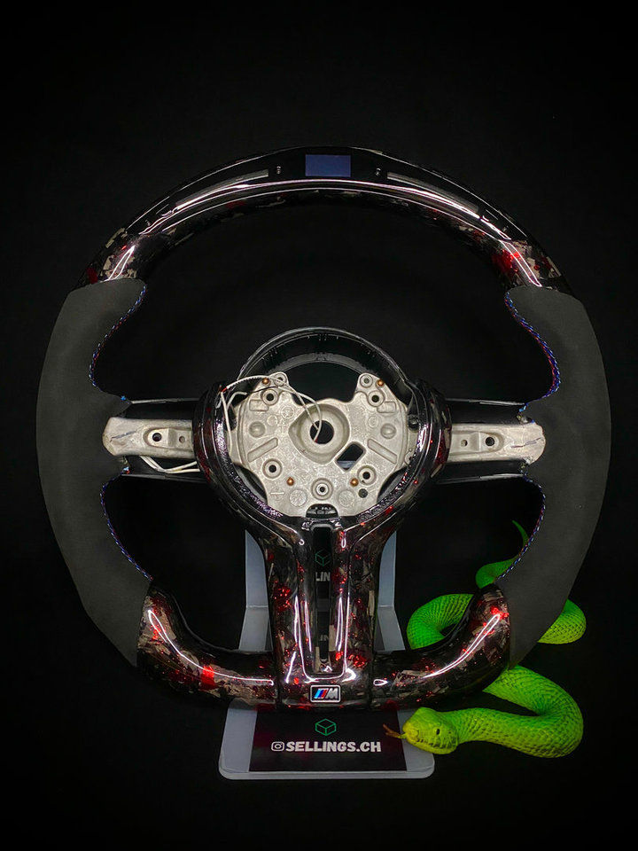 Miniaturbild: BMW Sportlenkrad Forged Carbon Farbsplitter LED F-Serie