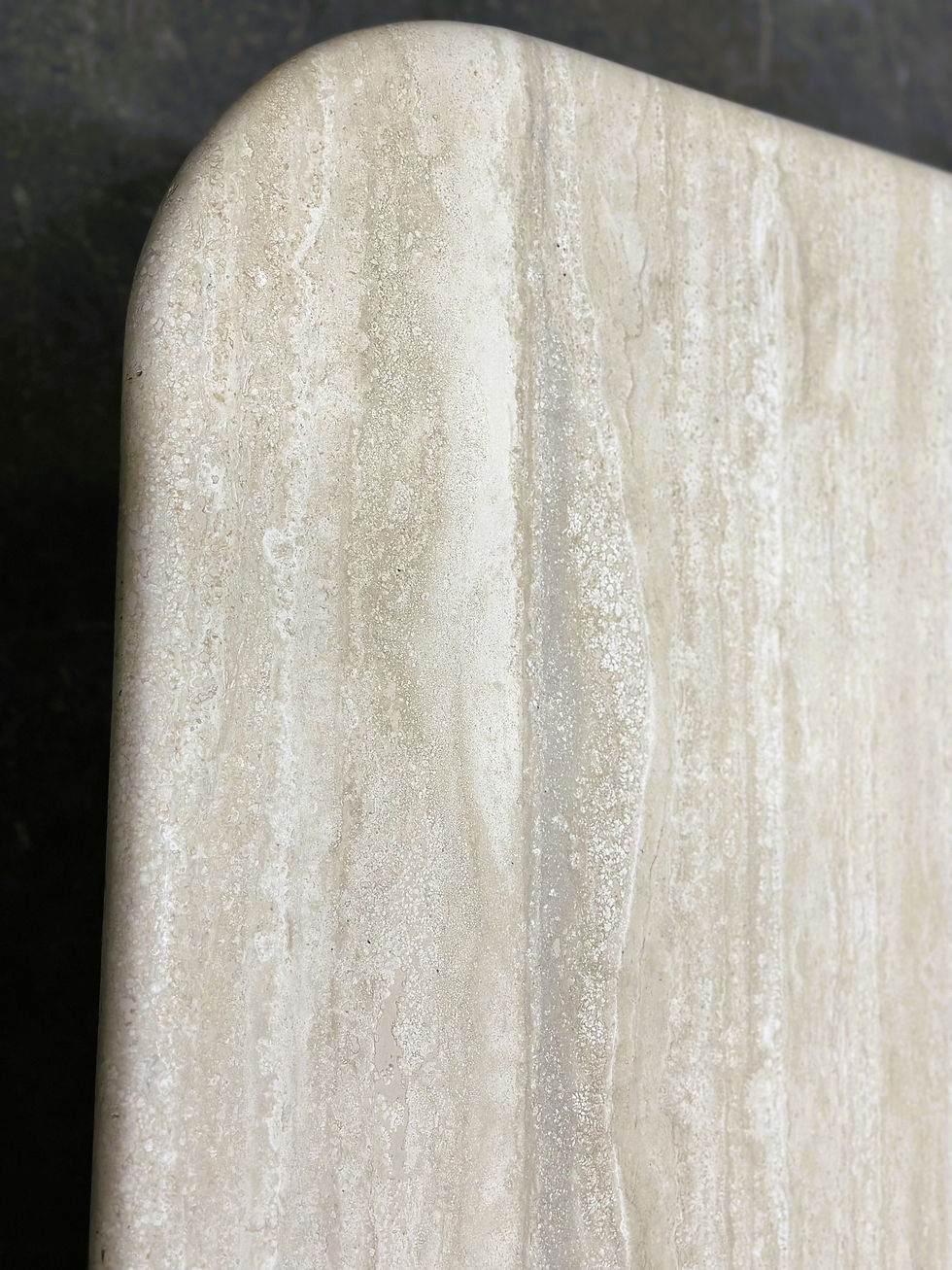 Thumbnail: Vintage Rectangular Travertine Coffee Table with rounded Corners, 1970s