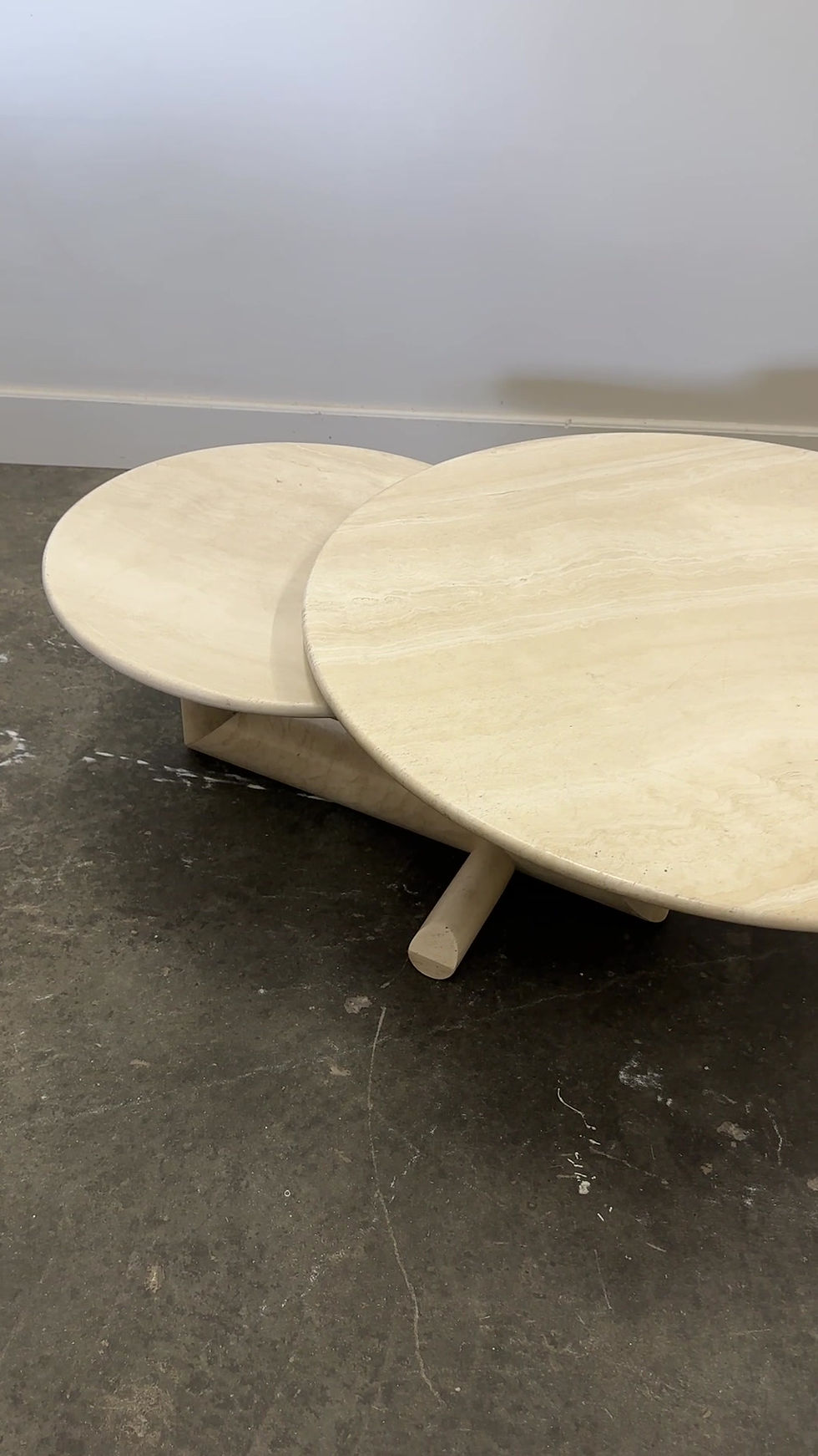 Thumbnail: Vintage adjustable travertine coffee table for Roche Bobois, 1980s