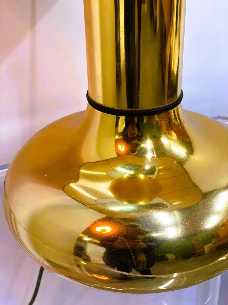 Thumbnail: Gold Vintage Table Lamp, 1970s.