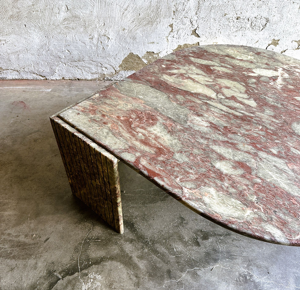 Thumbnail: Vintage Fior di Pesco Marble Coffee Table, Eye shaped. Italy, 1980s.
