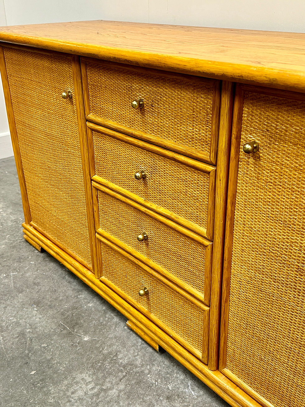 Thumbnail: Natural Vintage Bamboo And Rattan Sideboard, Italy 1970s