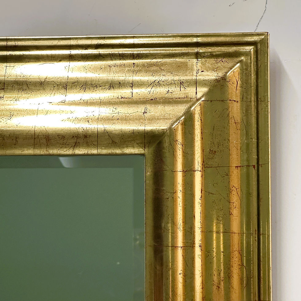 Thumbnail: Very Large Deknudt Mirror with Faux Gold Leaf Frame, 1980s. Belgium