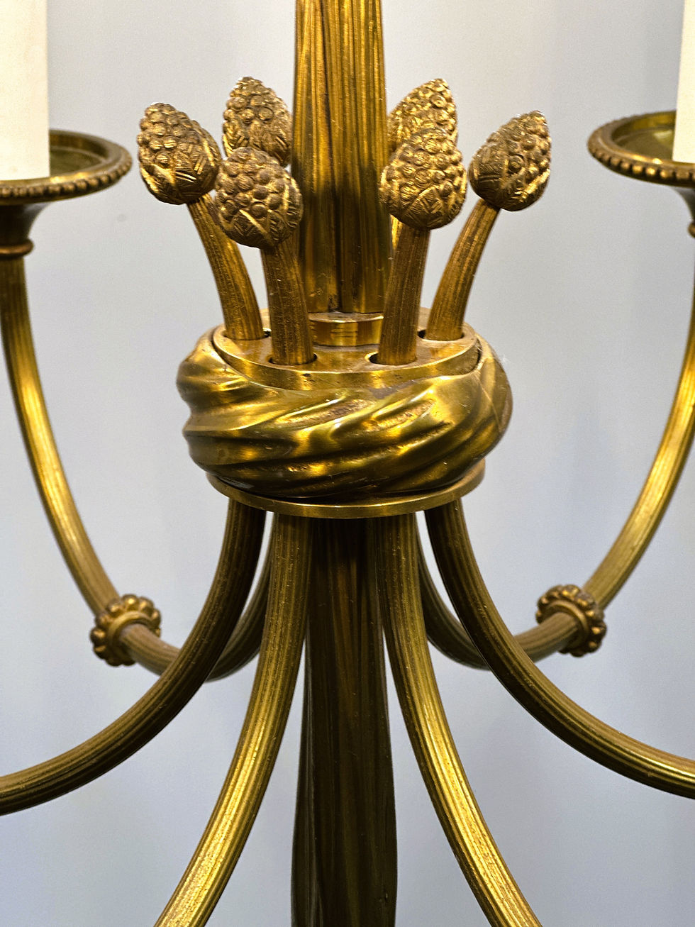 Thumbnail: Vintage Brass Rope & Tassel Chandelier with 6 Lights, France, 1950s