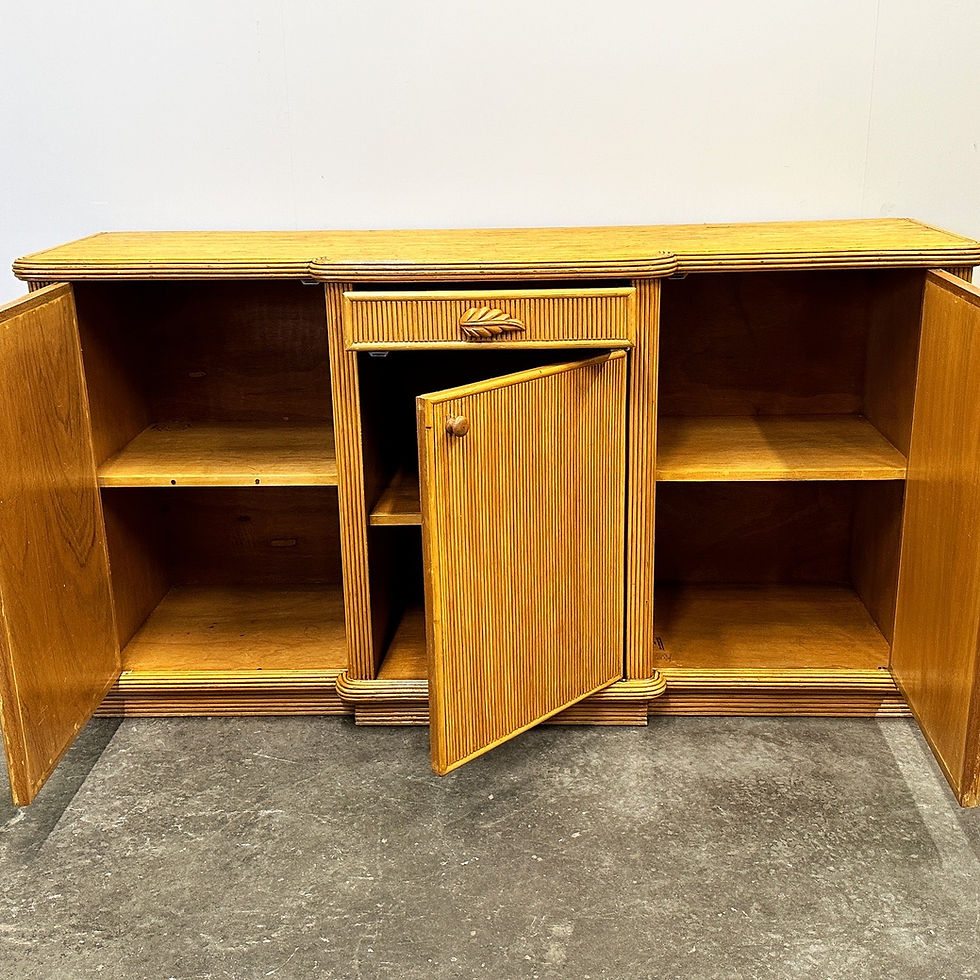 Thumbnail: Pencil Reed Vintage Rattan Sideboard, France 1970s.