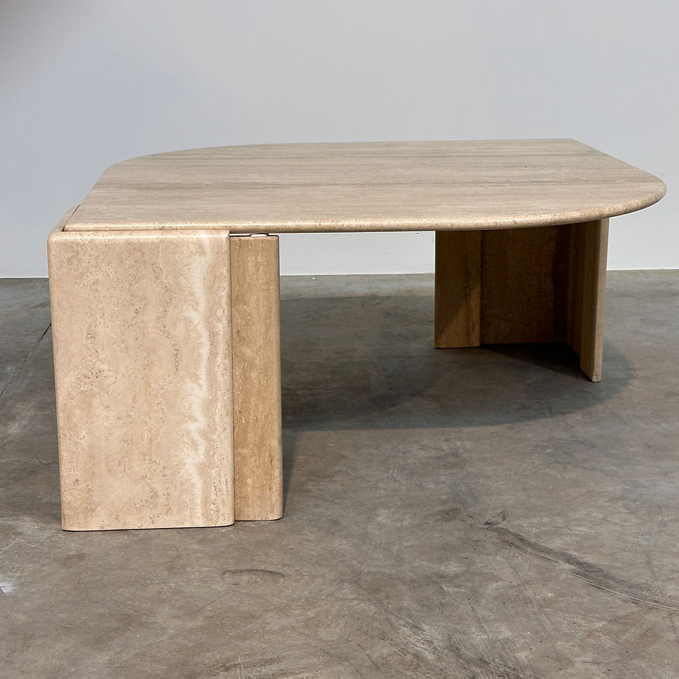 Thumbnail: Italian Travertine Sculptural Eye Shaped Coffee Table, 1980s