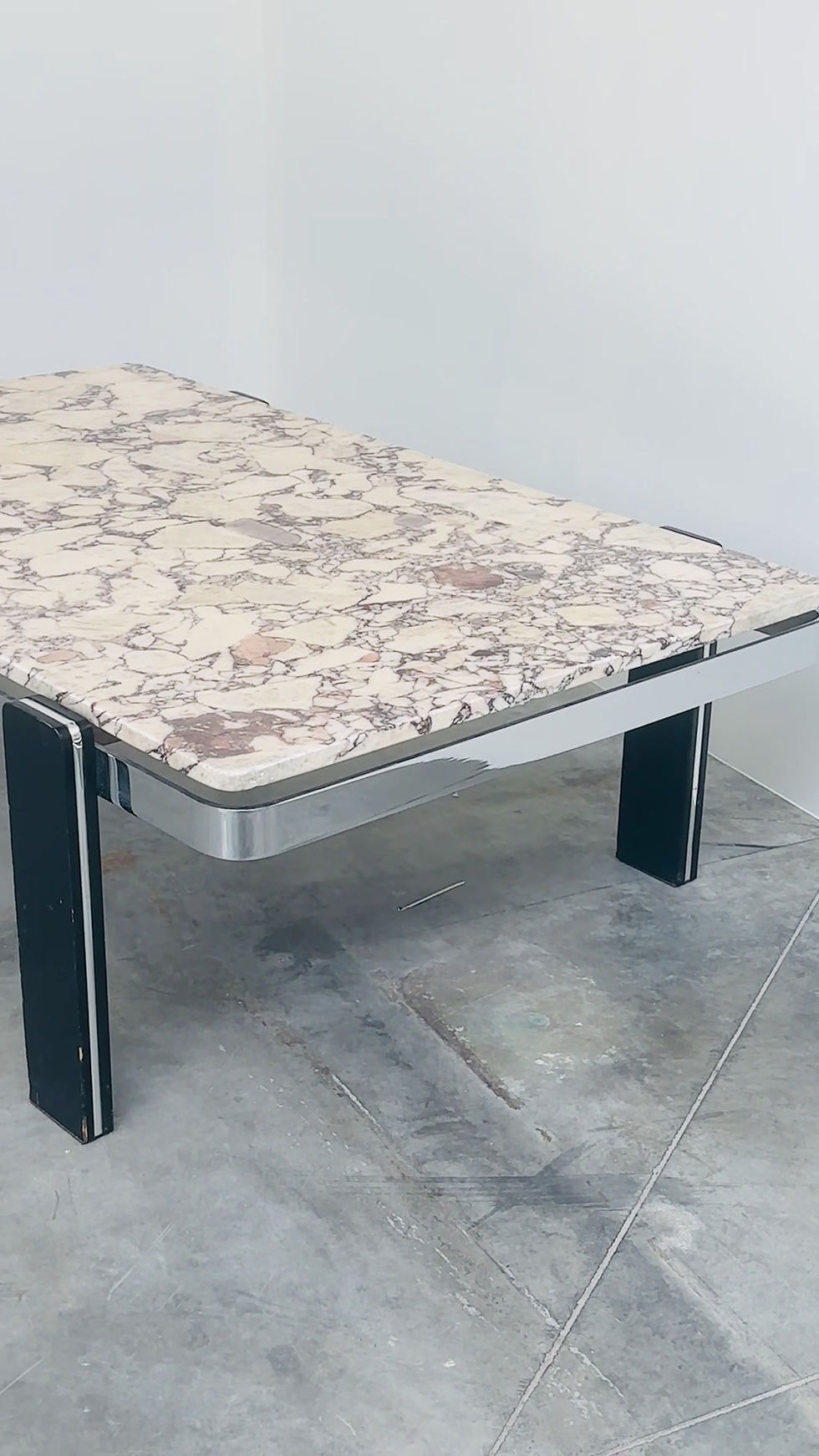 Thumbnail: Violetta Calacatta Marble Coffee Table on Chrome Base, 1970s