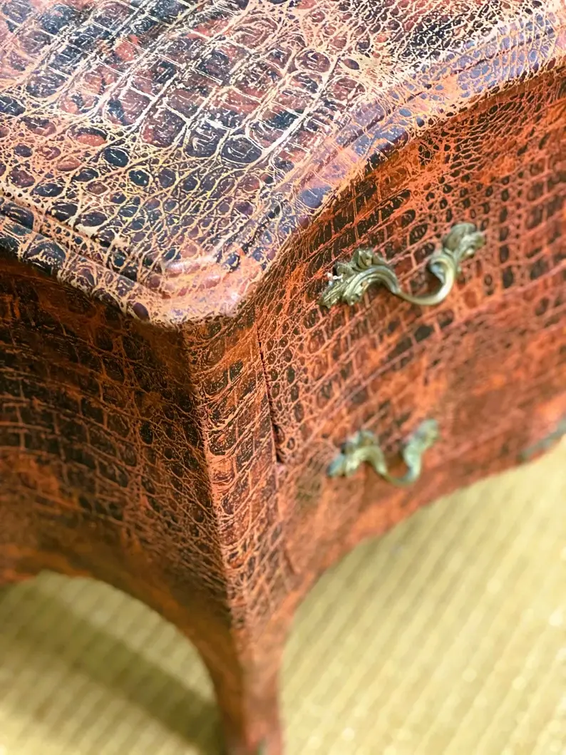 Thumbnail: Decorative French Faux Crocodile Bombe Chest Of Drawers, France.
