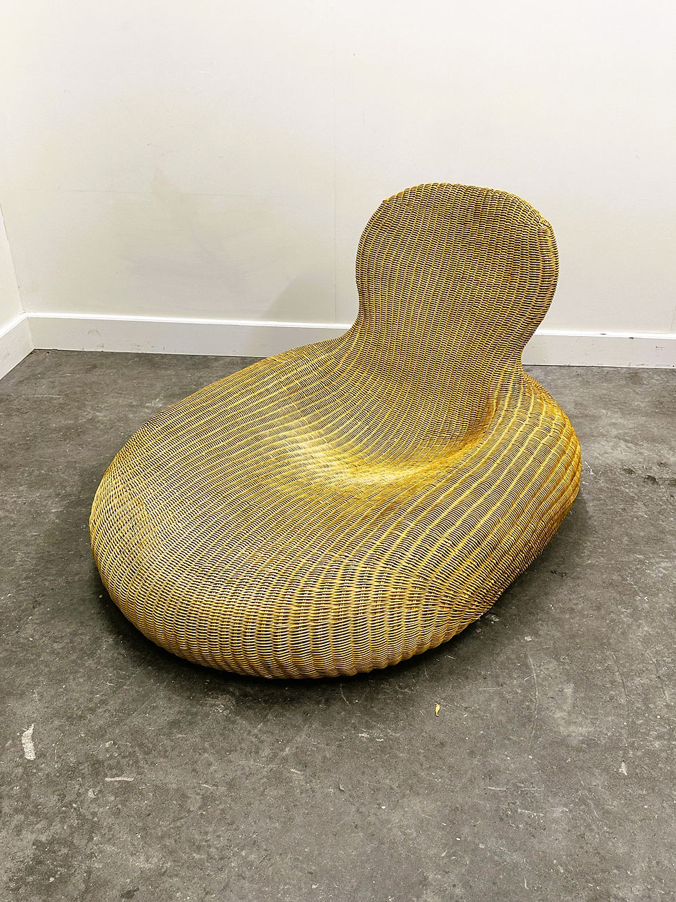 Thumbnail: Vintage Storvik Rattan Cane Wicker Lounge Chair by Carl Öjerstam for Ikea