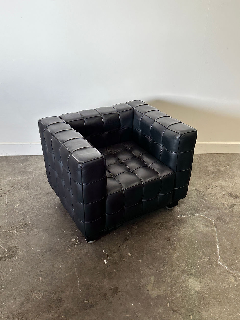 Thumbnail: Wittmann Kubus Leather Armchair by Josef Hoffmann, 1980s