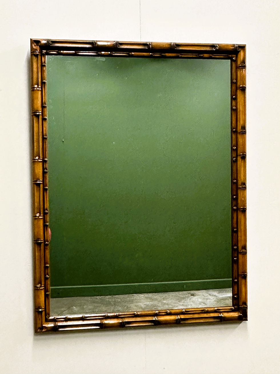 Faux Bamboo Rectangular Mirror, France 1970s.
