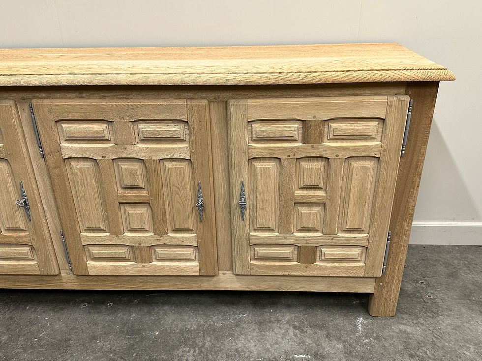 Thumbnail: Vintage French Solid White Oak Brutalist Sideboard, 1960s. France.