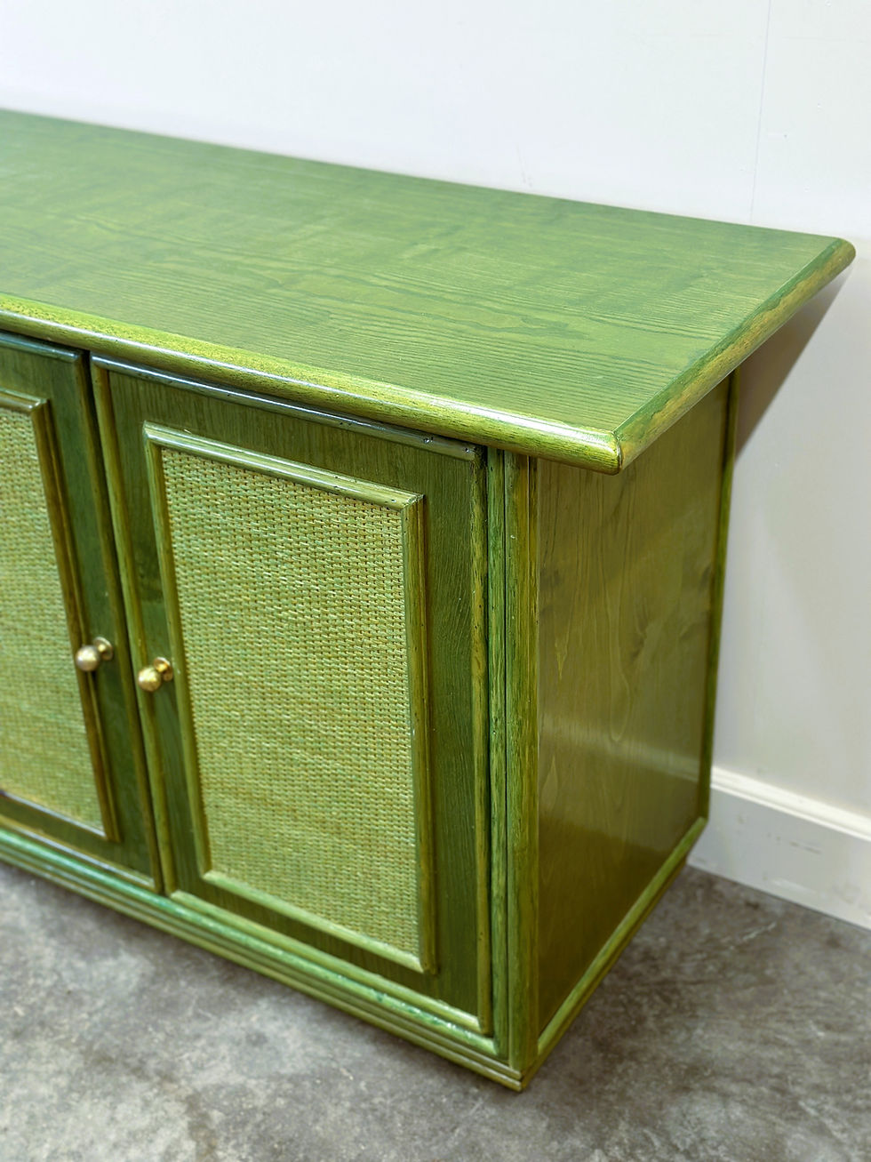 Thumbnail: Vintage Green Rattan Sideboard by Georgetti, Italy, 1980s.