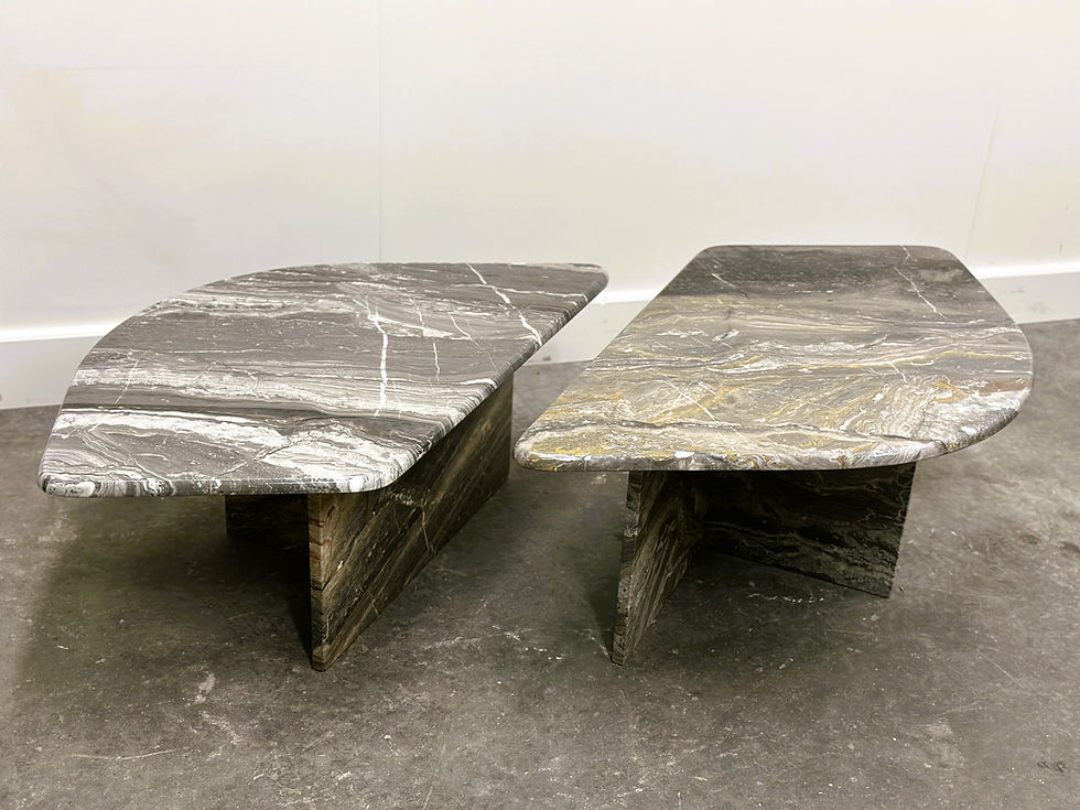 Thumbnail: Vintage Gray and White Marble Coffee Table, France 1980s