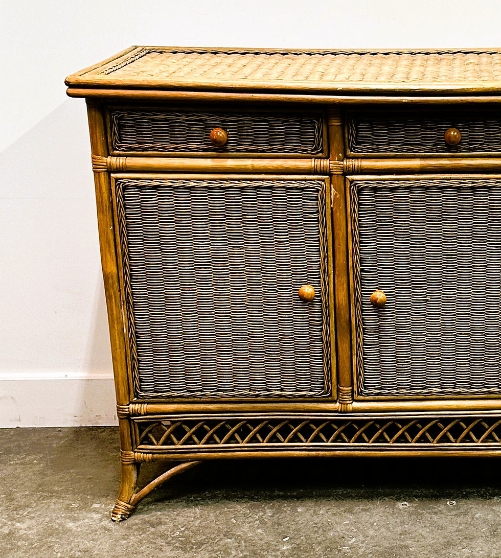 Thumbnail: Italian Vintage Rattan And Bamboo Commode - Sideboard, Italy. 1970s.