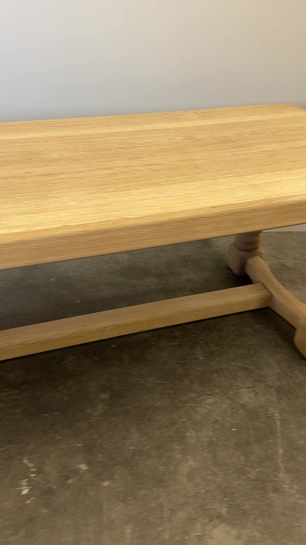Thumbnail: Large Sanded Full Oak Vintage French Dining Table, 1960s. France